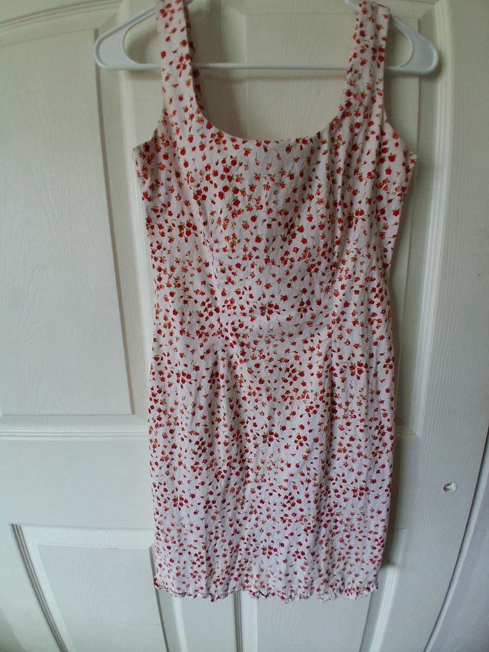 Moda International White Sundress with Red Floral Print